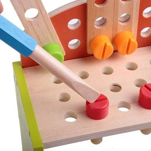 ست اسباب بازی میز ابزار چوبی Wooden tool table toy set -اسباب بازی
